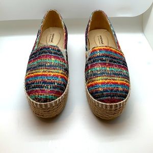 Brand new platform multi colored metallic shoes.